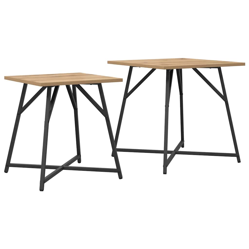 Beistelltisch-Set 2 pcs Artisan Eiche und Schwarz
