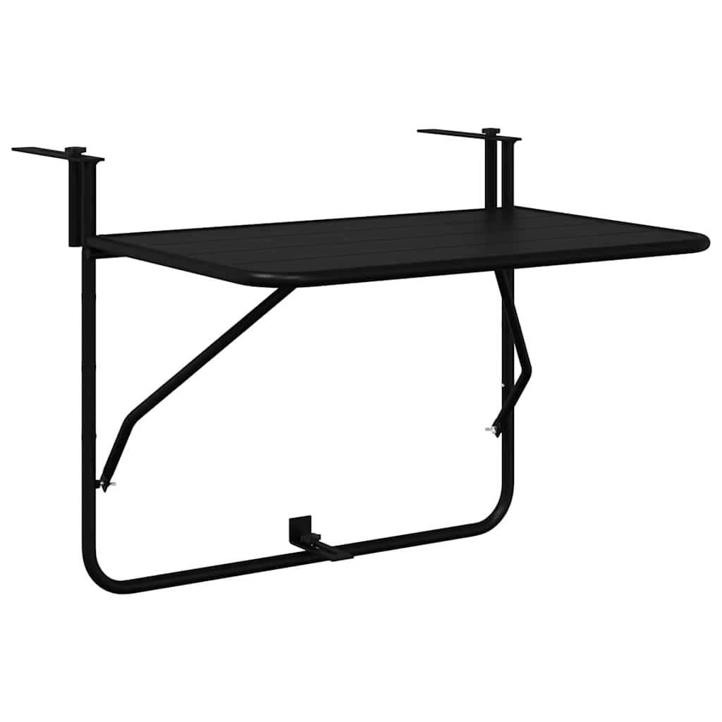 Hängender Balkontisch Schwarz 60 x 39 x 65 cm Stahl