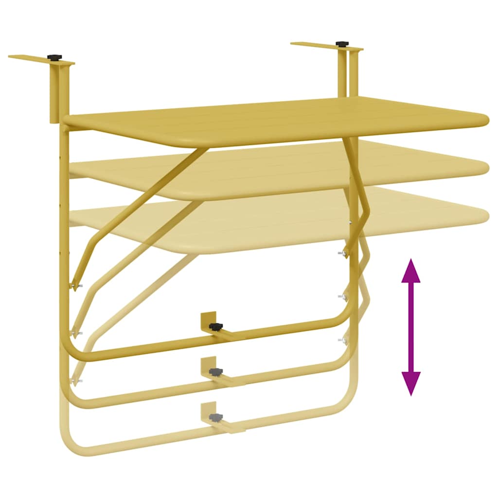 Hängender Balkontisch Gold 60 x 39 x 65 cm Stahl