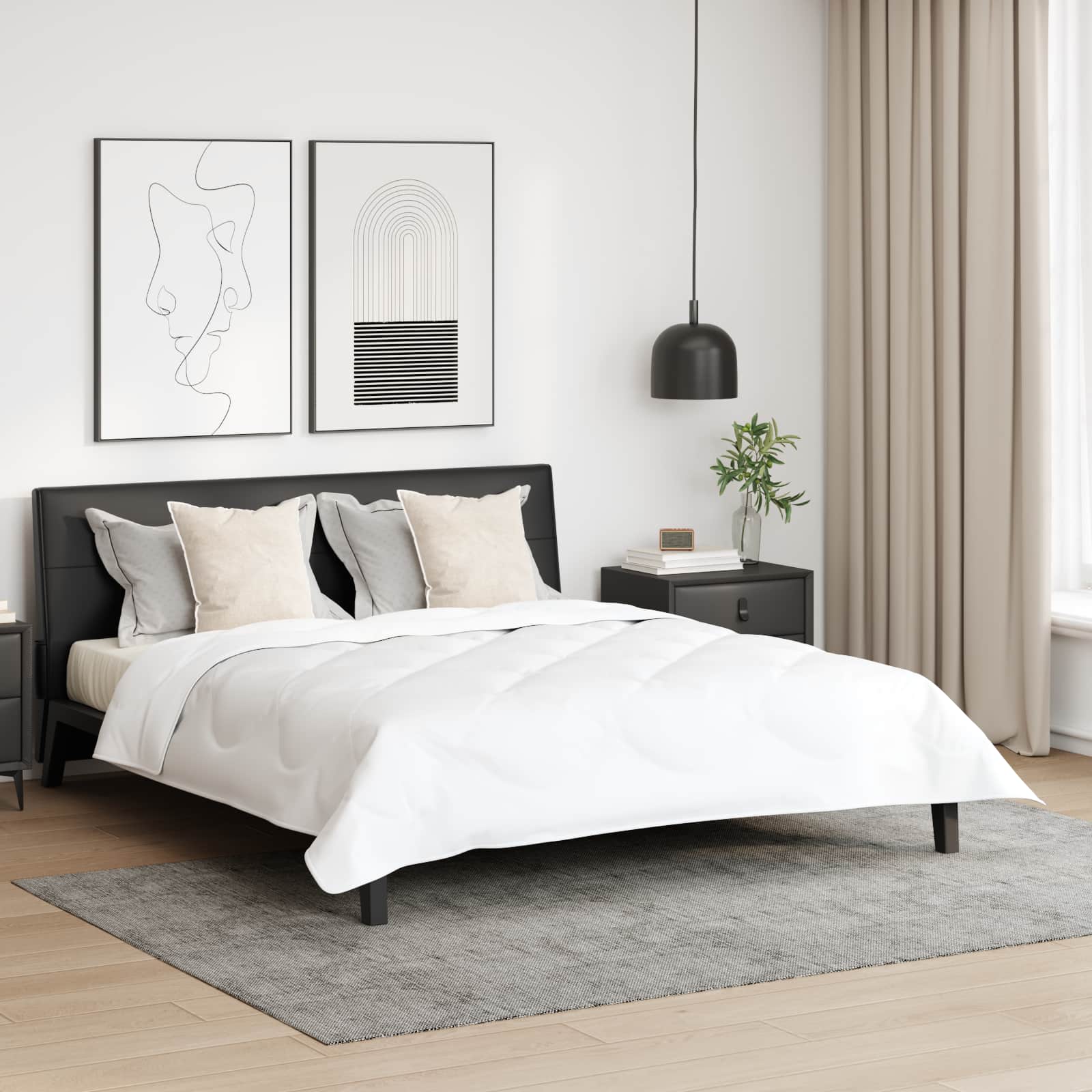 Kopfkissen mit Kissen 2 pcs Weiß 50 x 50 cm Baumwolle