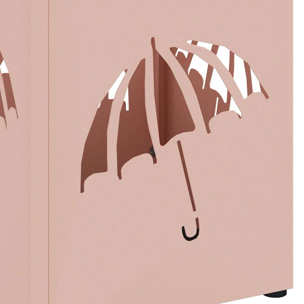 Regenschirmständer mit Speicher Rosa 15,5 x 15,5 x 49 cm Stahl