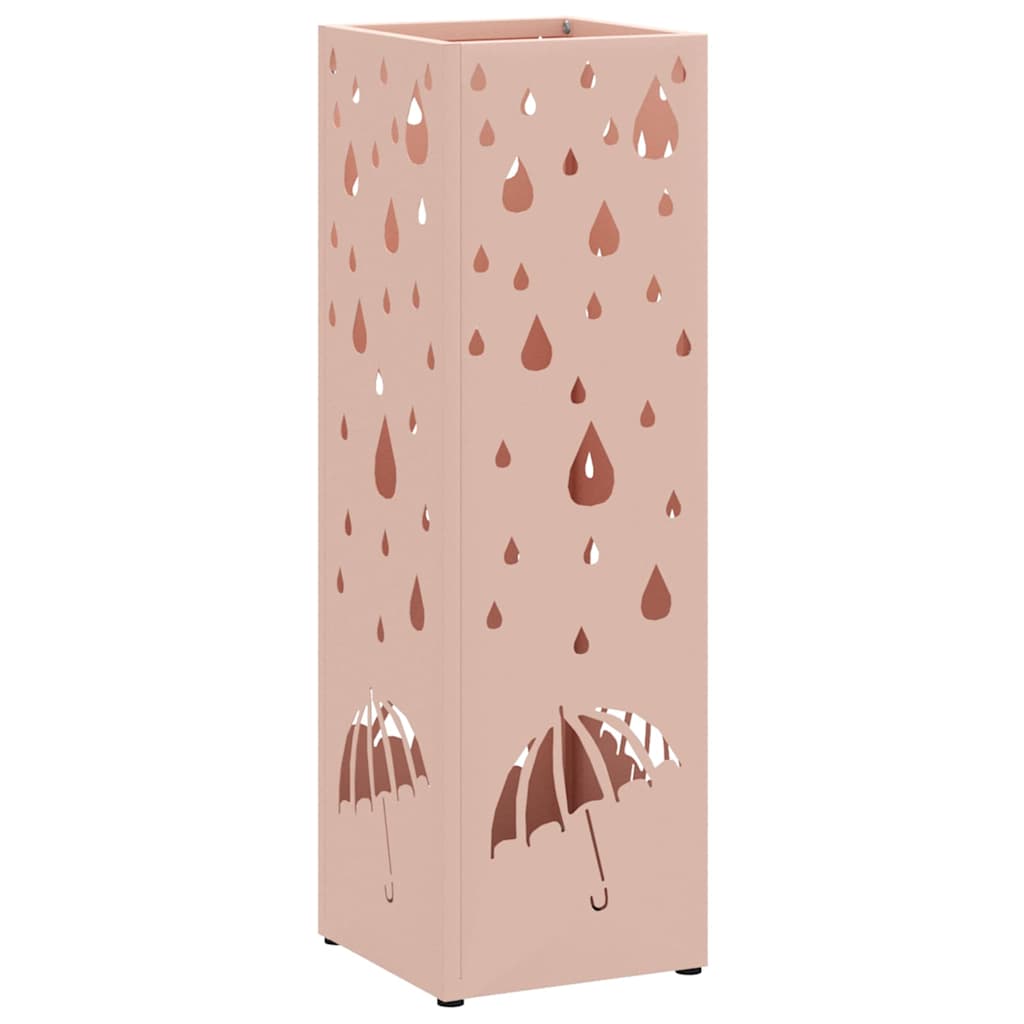 Regenschirmständer mit Speicher Rosa 15,5 x 15,5 x 49 cm Stahl