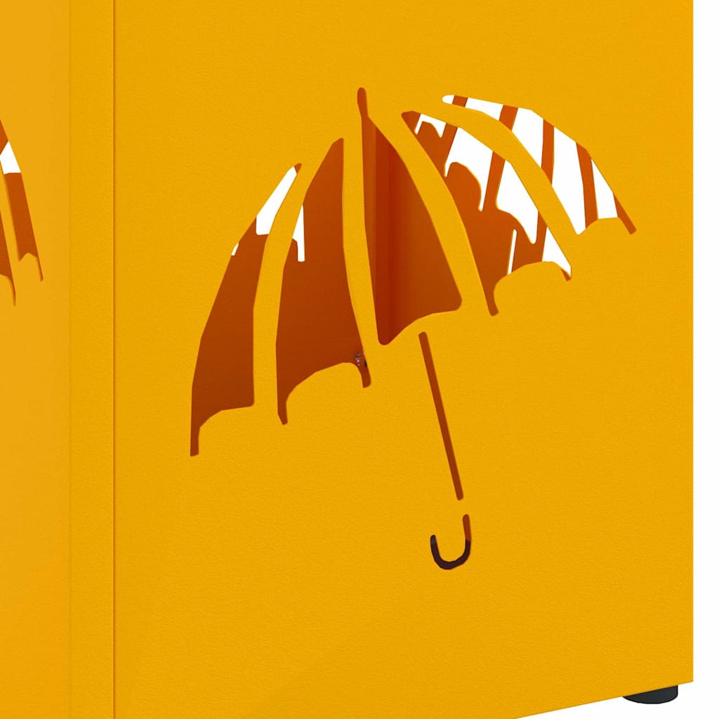 Regenschirmständer mit Speicher Senf 15,5 x 15,5 x 49 cm Stahl