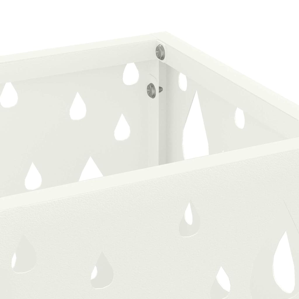 Regenschirmständer mit Speicher Weiß 15,5 x 15,5 x 49 cm Stahl