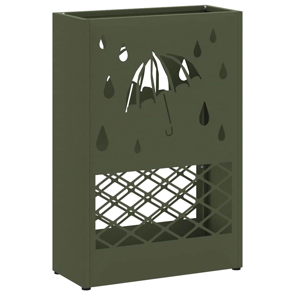 Regenschirmständer Olivgrün 28 x 12 x 41 cm Stahl
