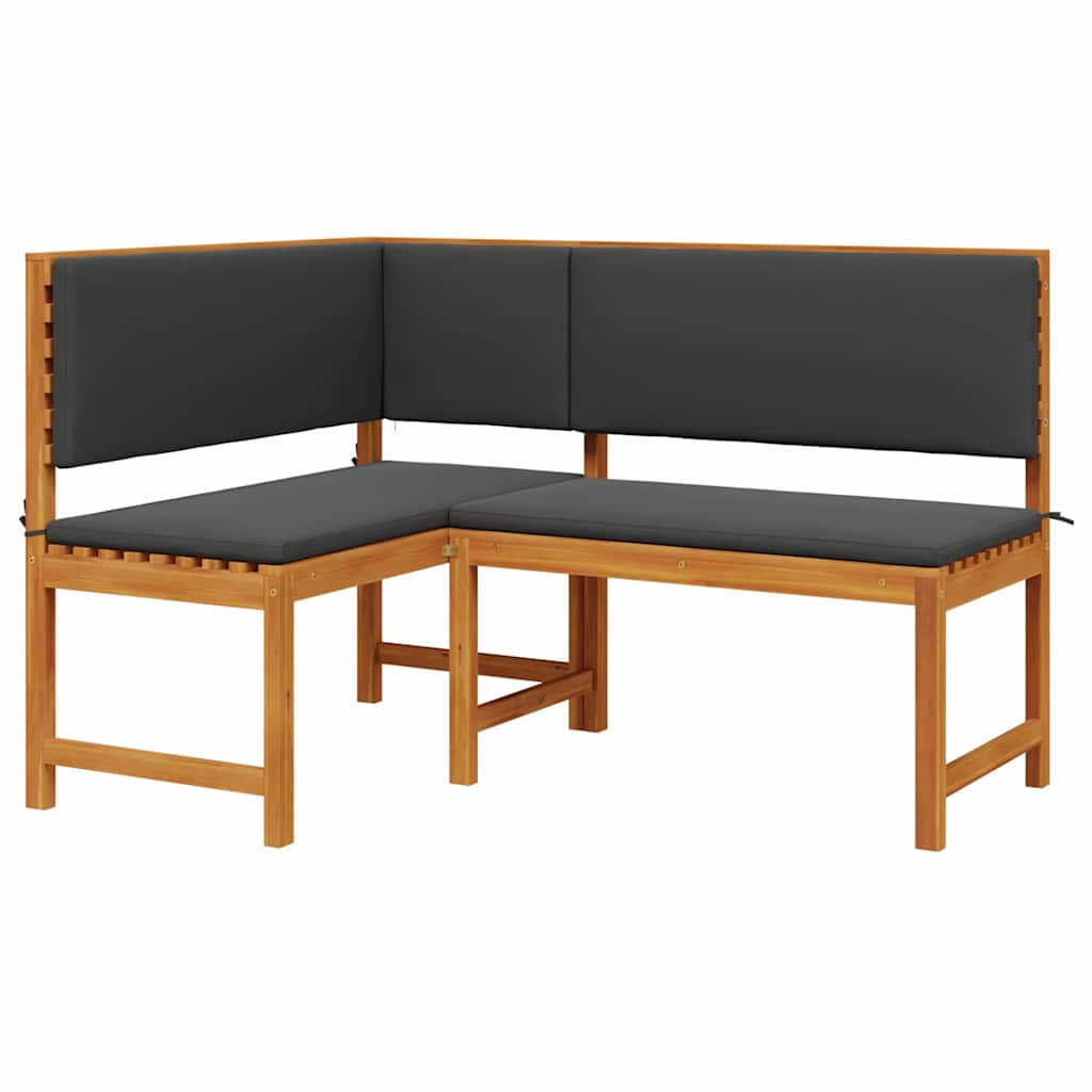 Gartenstuhl mit Kissen Braun 140 x 100 x 91cm Massivholz Akazie
