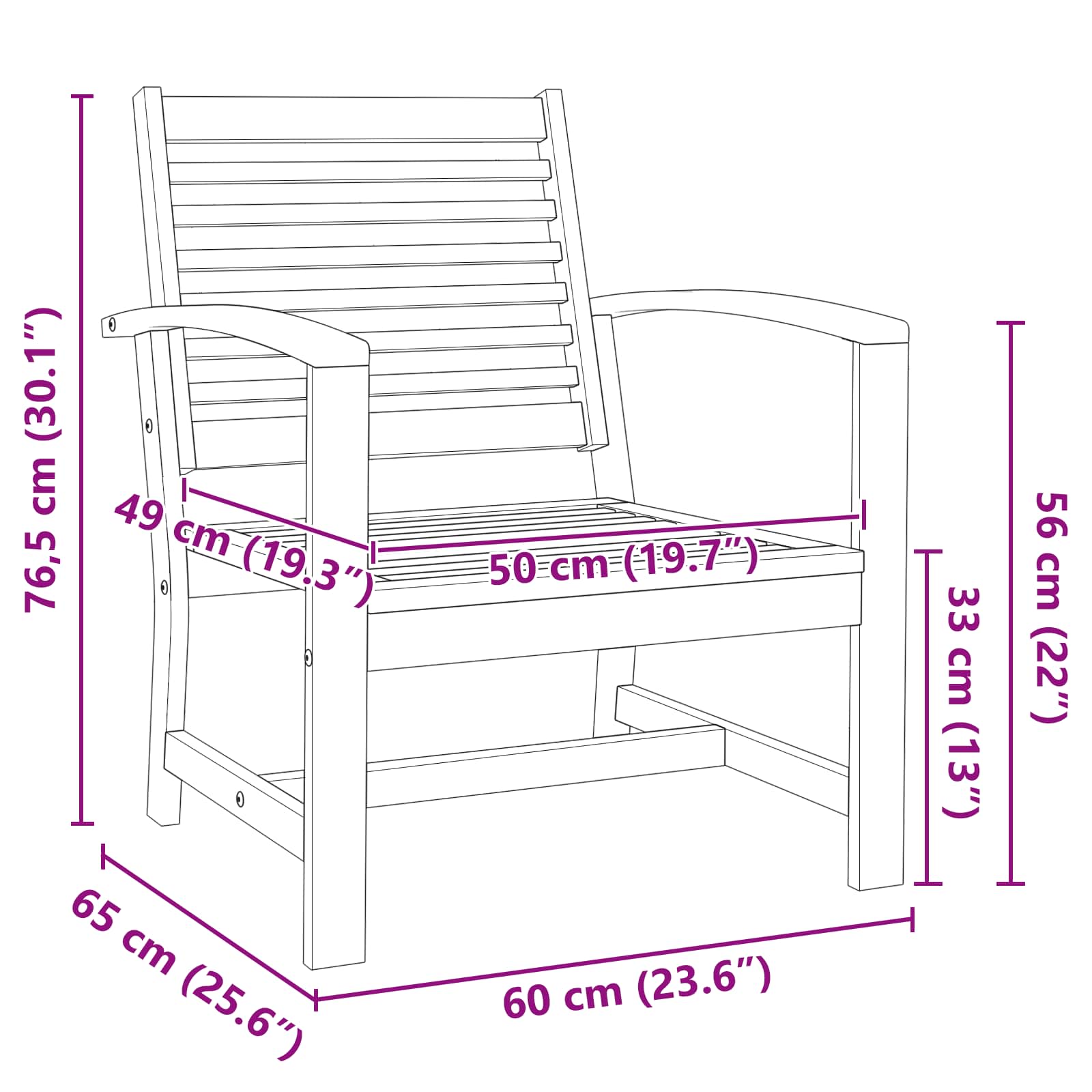 Stuhl 2 Stück Braun 65 x 60 x 76,5 cm Massivholz Teak