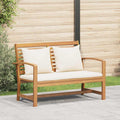 Bank Braun und Creme 110 x 66 x 76 cm Massivholz Teak
