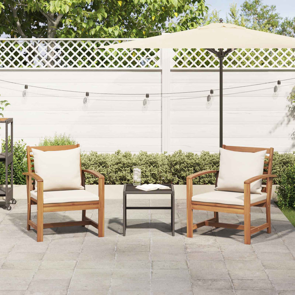 Stuhl 2 Stück Braun und Creme 65 x 60 x 76,5 cm Massivholz Teak