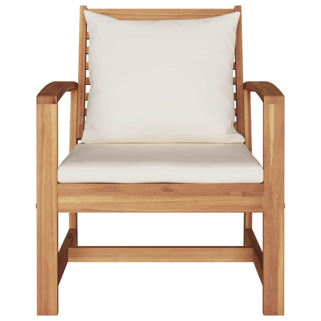 Stuhl 2 Stück Braun und Creme 65 x 60 x 76,5 cm Massivholz Teak