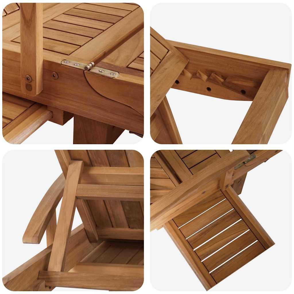 Sonnenliege 2 pcs Massives Teakholz Braun