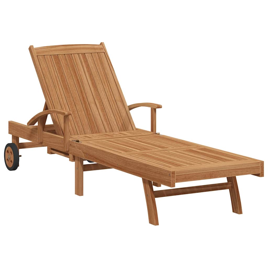 Sonnenliege 2 pcs Massives Teakholz Braun