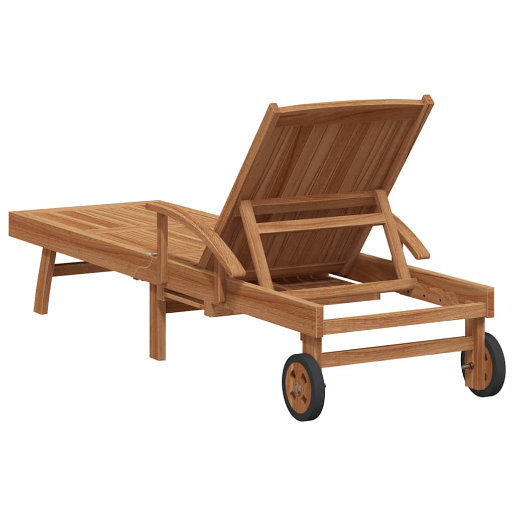Sonnenliege 2 pcs Massives Teakholz Braun