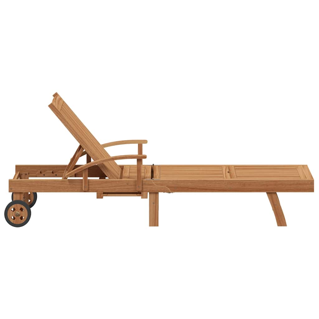 Sonnenliege 2 pcs Massives Teakholz Braun