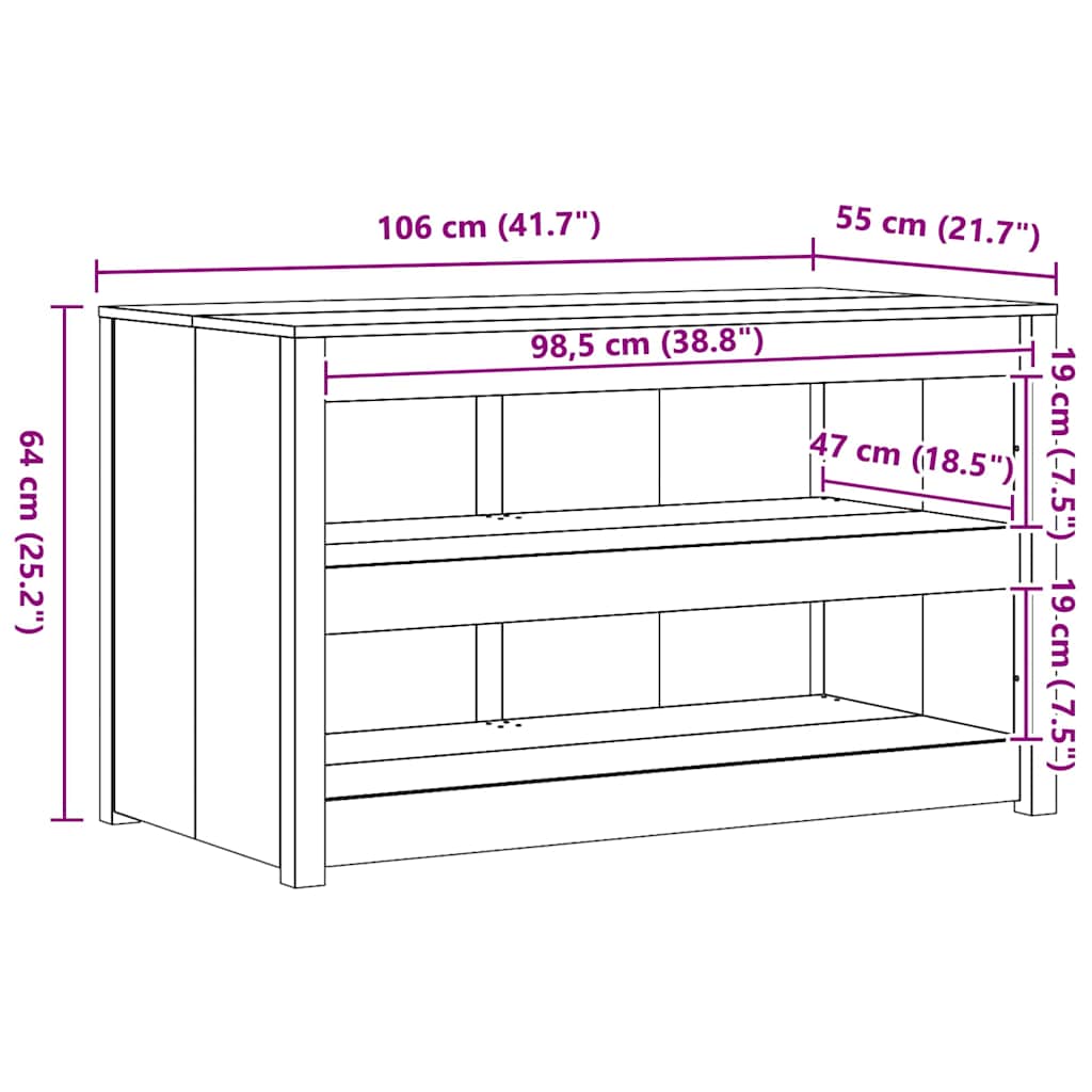 Küchenschrank MEPPEL Weiß 106 x 55 x 64 cm Massives Kiefernholz