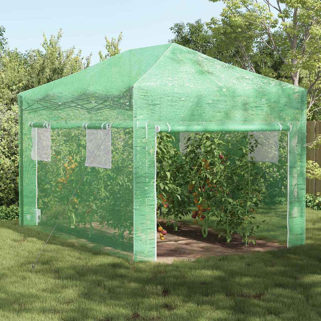 Gewächshaus mit Pop-up-Rahmen Grün 290 x 430 x 315 cm Eisen
