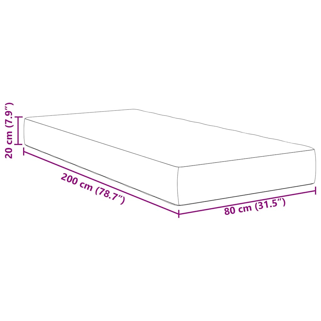 Bettmatratze mit Matratze Creme 80 x 200 cm Stoff