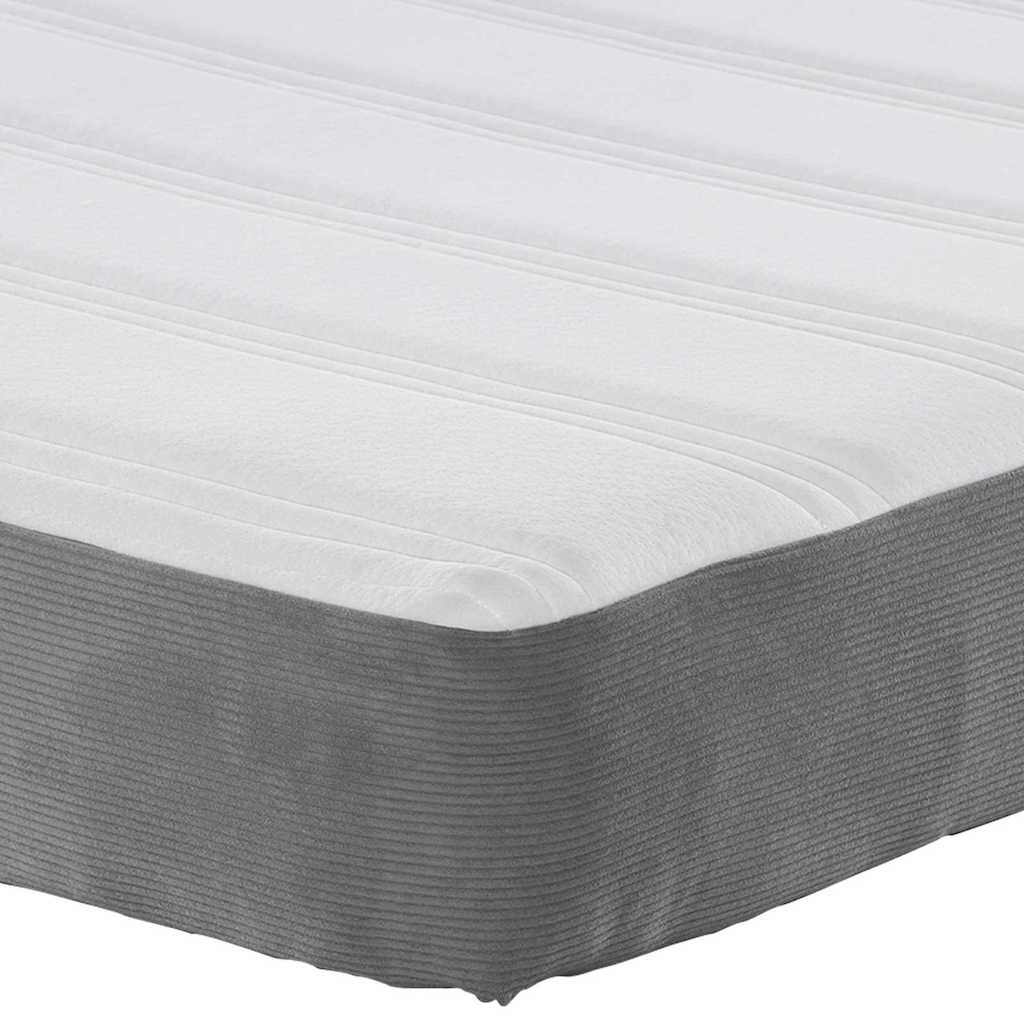Bettmatratze mit Matratze Hellgrau 140 x 190 cm Stoff