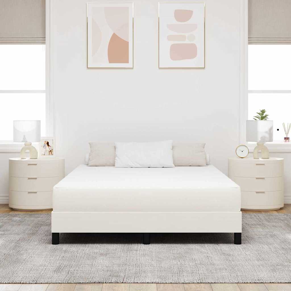 Bettmatratze mit Matratze Creme 140 x 190 cm Stoff