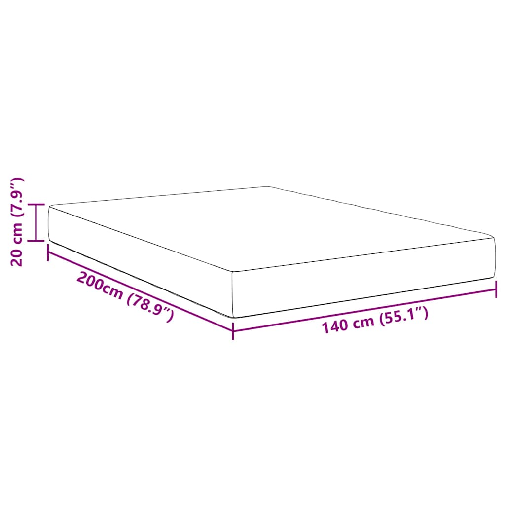Bettmatratze mit Matratze Creme 140 x 200 cm Stoff