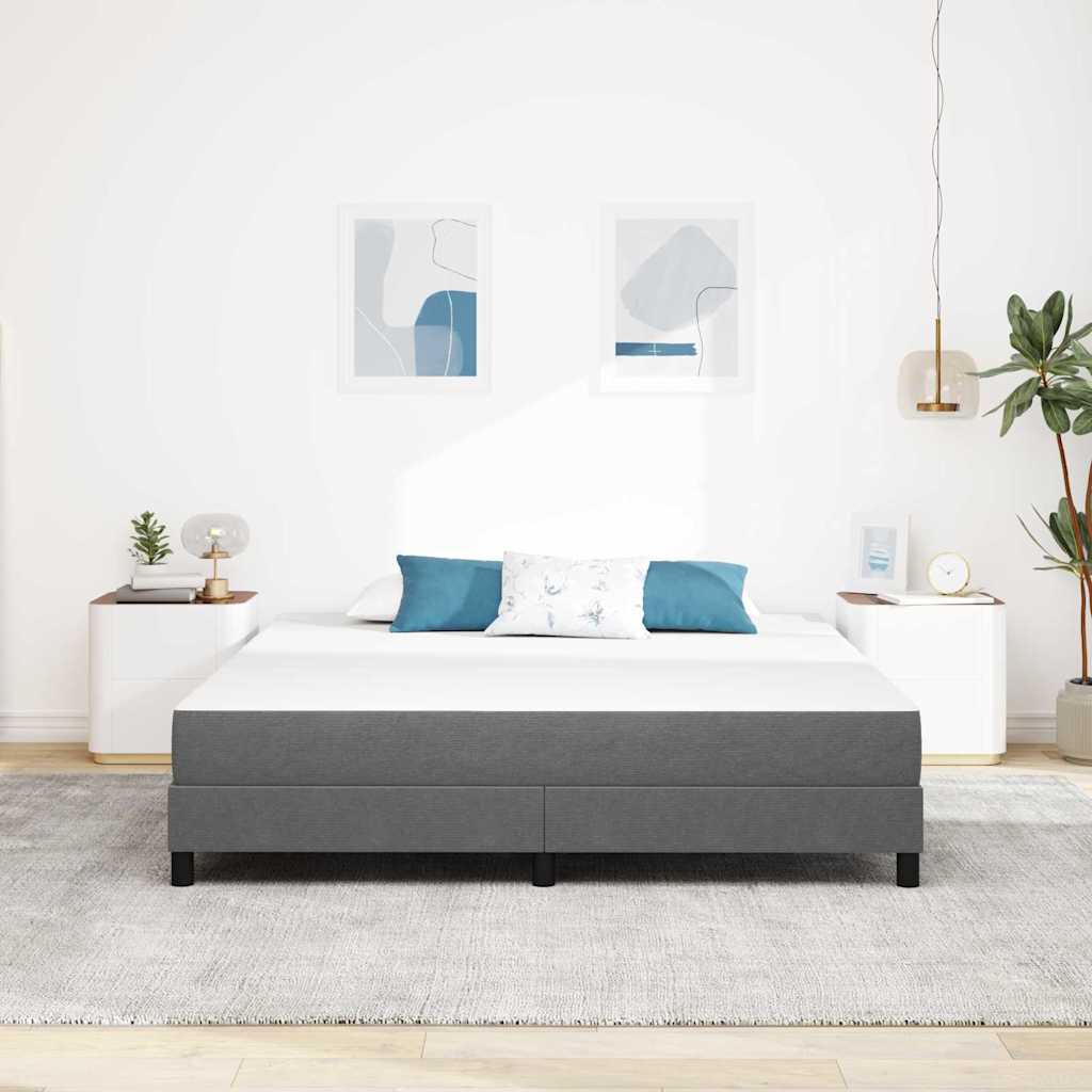 Bettmatratze mit Matratze Hellgrau 180 x 200 cm Stoff