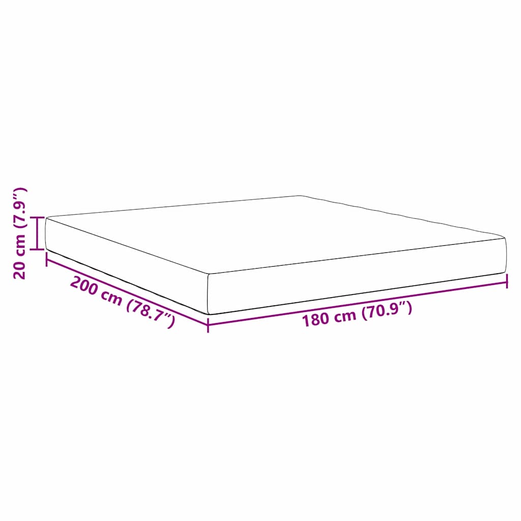 Bettmatratze mit Matratze Hellgrau 180 x 200 cm Stoff