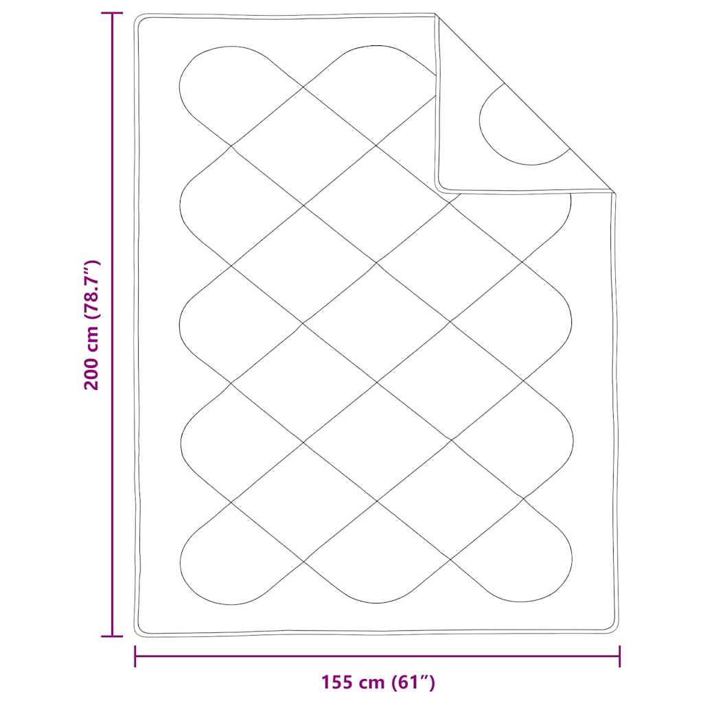 Bettdecke Weiß 200 x 155 x 4 cm Polyester