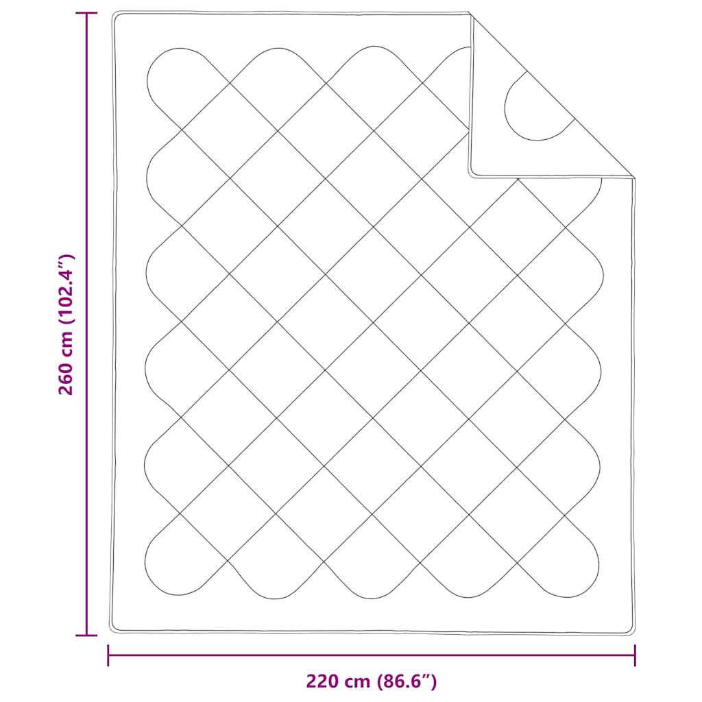 Bettdecke Weiß 260 x 220 x 4 cm Polyester