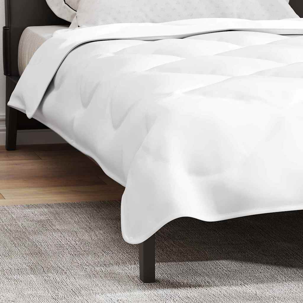 2-in-1 Bettdecke Weiß 200 x 155 x 10 cm Polyester
