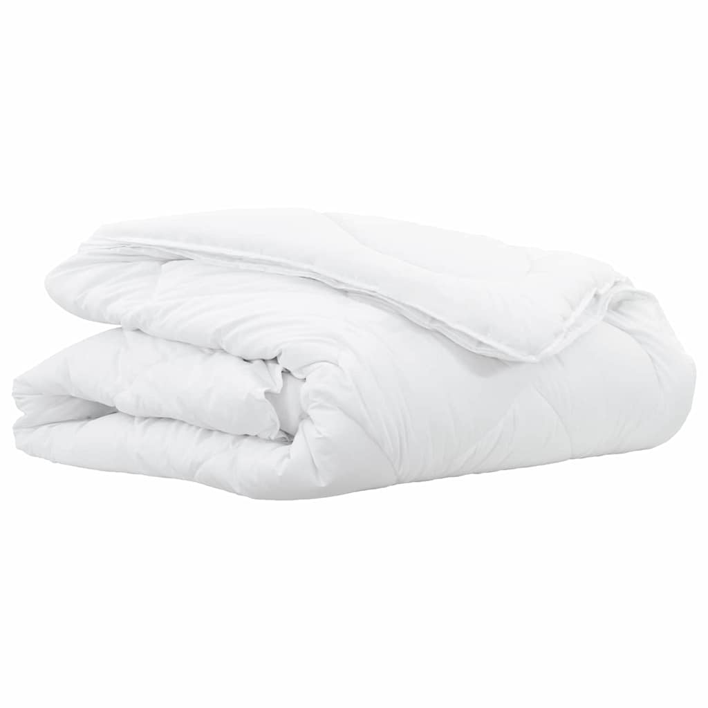 2-in-1 Bettdecke Weiß 221 x 140 x 10 cm Polyester