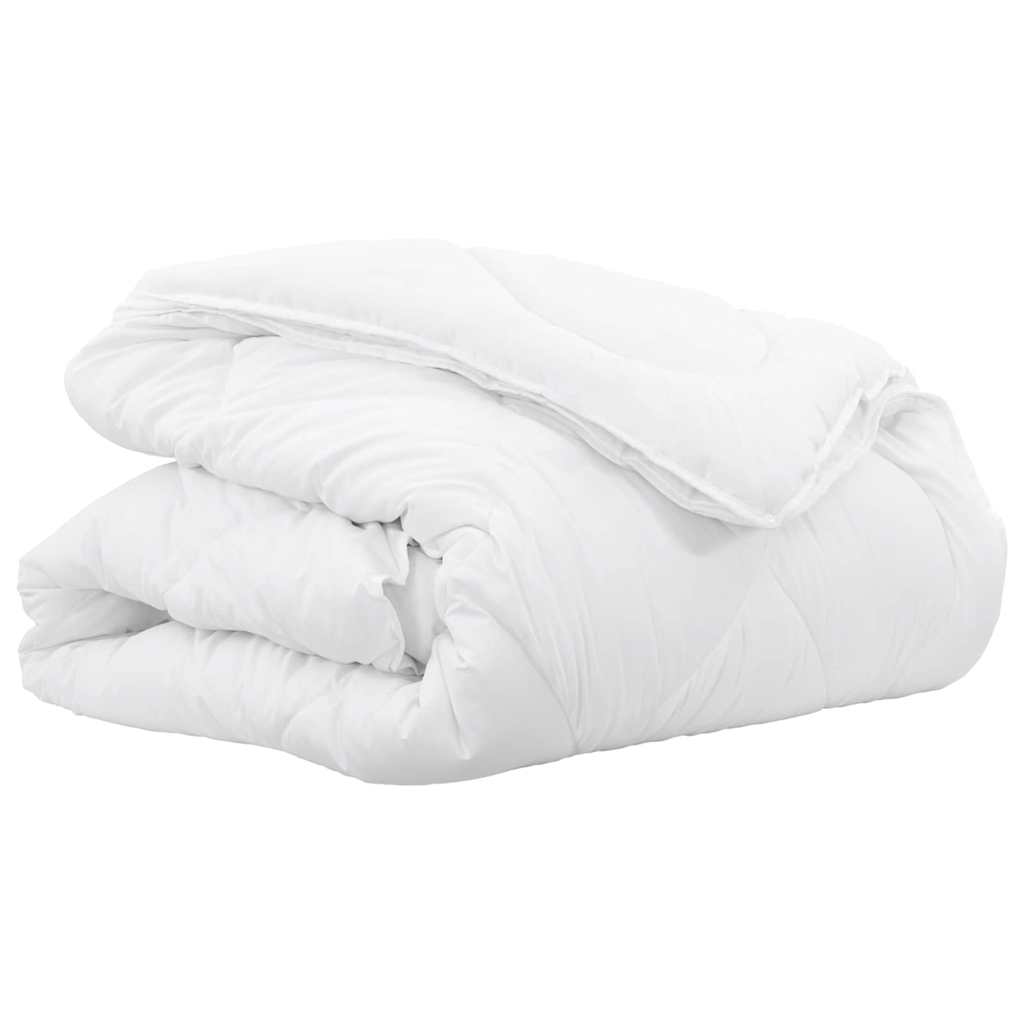 2-in-1 Bettdecke Weiß 240 x 220 x 8 cm Polyester
