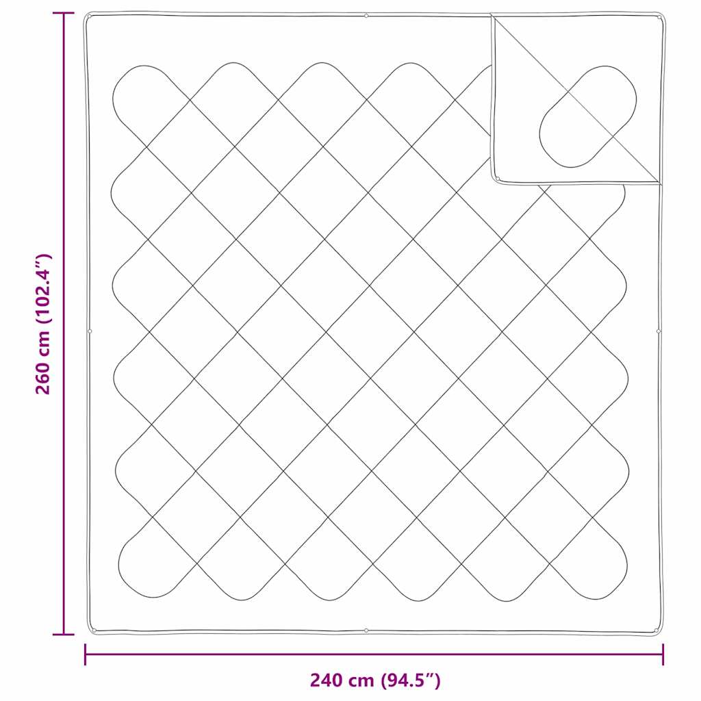 2-in-1 Bettdecke Weiß 262 x 242 x 10 cm Polyester