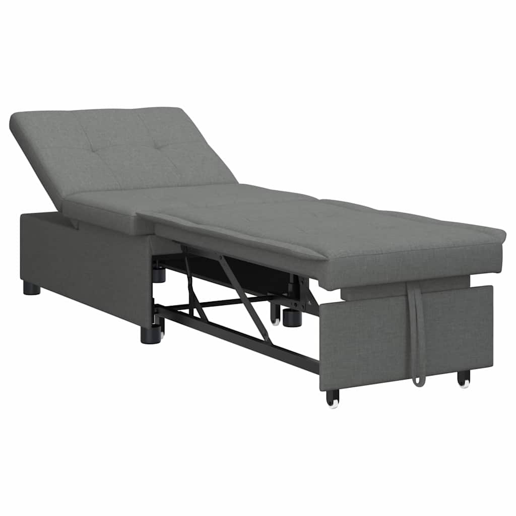 Schlafsofa Ausziehbar Dunkelgrau 194 x 50 x 82 cm Stoff