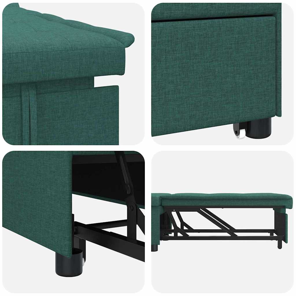 Schlafsofa Ausziehbar Dunkelgrün 194 x 50 x 82 cm Stoff