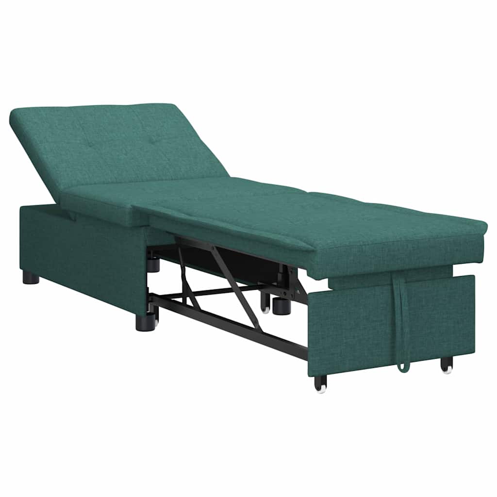 Schlafsofa Ausziehbar Dunkelgrün 194 x 50 x 82 cm Stoff