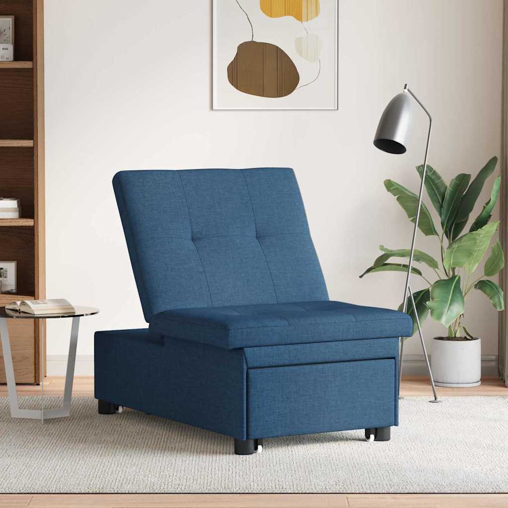 Schlafsofa Ausziehbar Blau 194 x 50 x 82 cm Stoff
