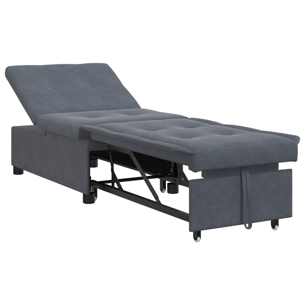 Schlafsofa Dunkelgrau 194 x 67 x 82 cm Samt