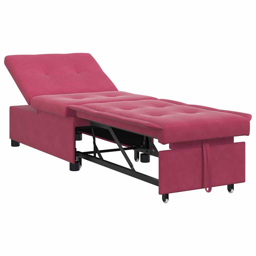 Schlafsofa Weinrot 194 x 67 x 82 cm Samt