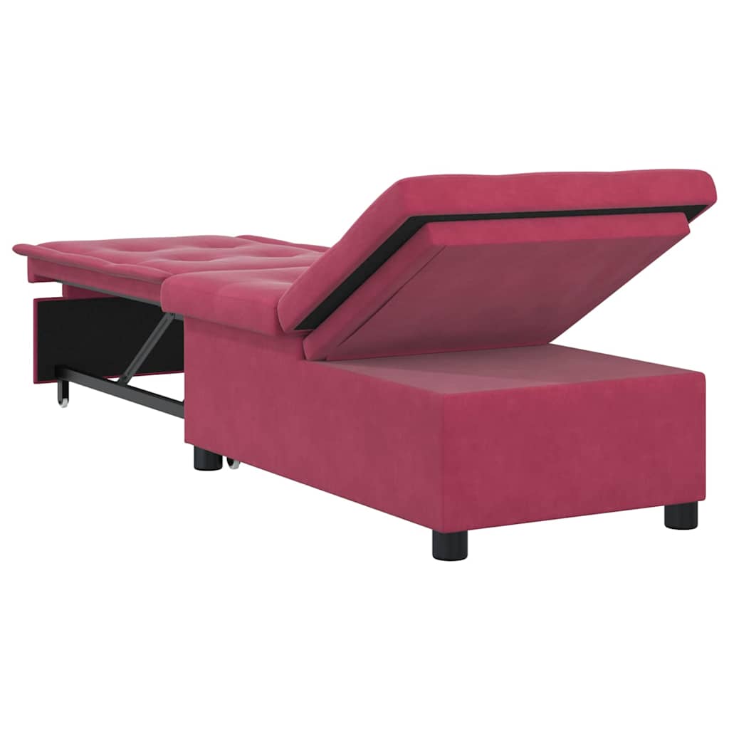 Schlafsofa Weinrot 194 x 67 x 82 cm Samt