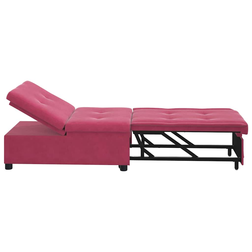 Schlafsofa Weinrot 194 x 67 x 82 cm Samt