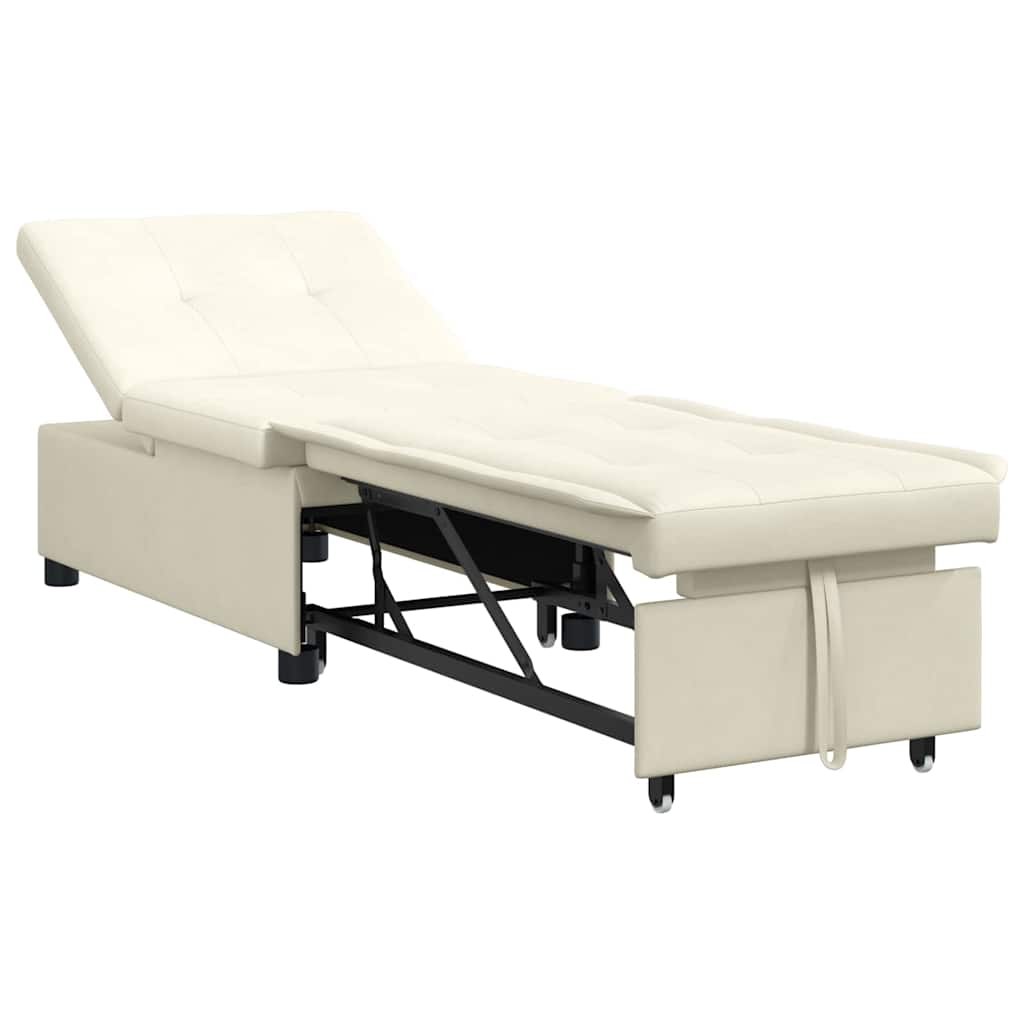 Schlafsofa Creme 194 x 67 x 82 cm Samt