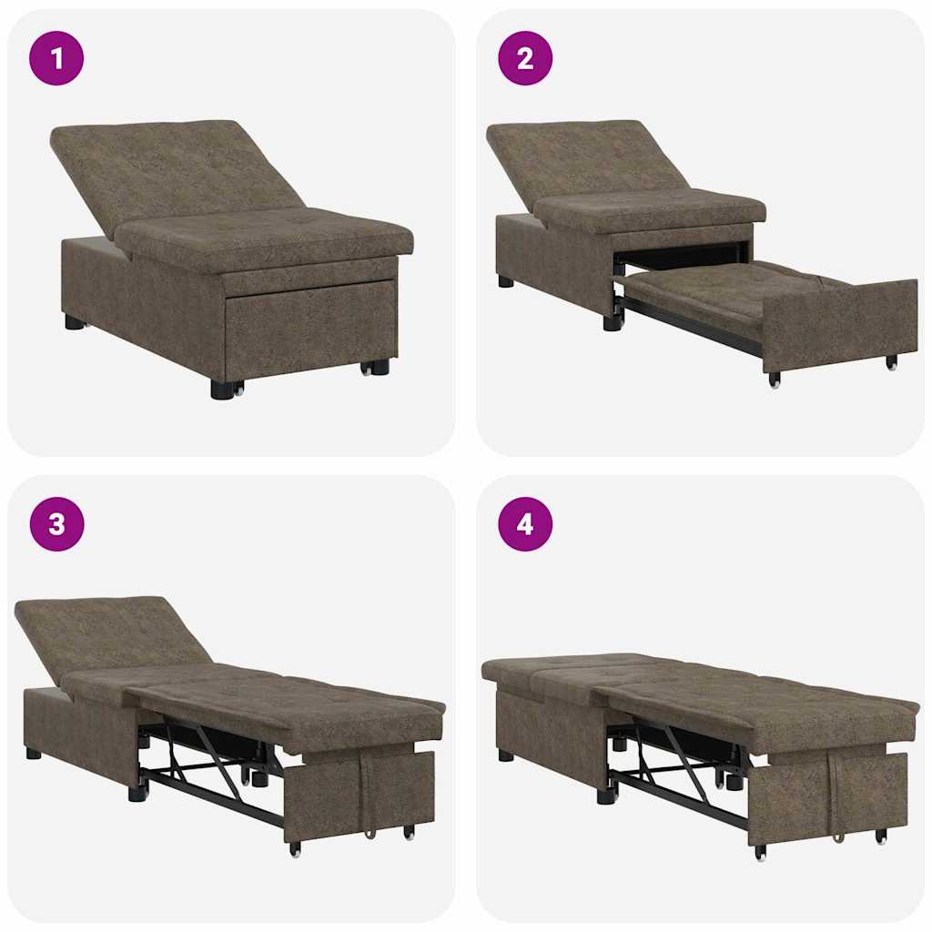 Schlafsofa Dunkelgrau 194 x 67 x 82 cm Huahua Stoff