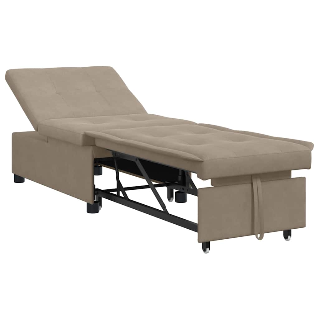 Schlafsofa Ausziehbar Taupe 194 x 67 x 82 cm Mikrofaser
