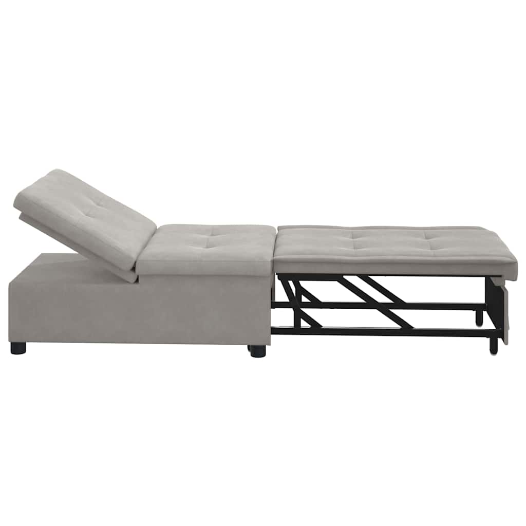 Schlafsofa Ausziehbar Hellgrau 194 x 67 x 82 cm Mikrofaser