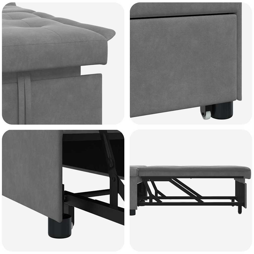 Schlafsofa Ausziehbar Dunkelgrau 194 x 67 x 82 cm Mikrofaser