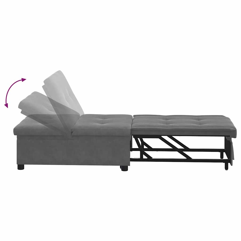 Schlafsofa Ausziehbar Dunkelgrau 194 x 67 x 82 cm Mikrofaser