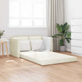 Schlafsofa Creme 204 x 122 x 60 cm Samt