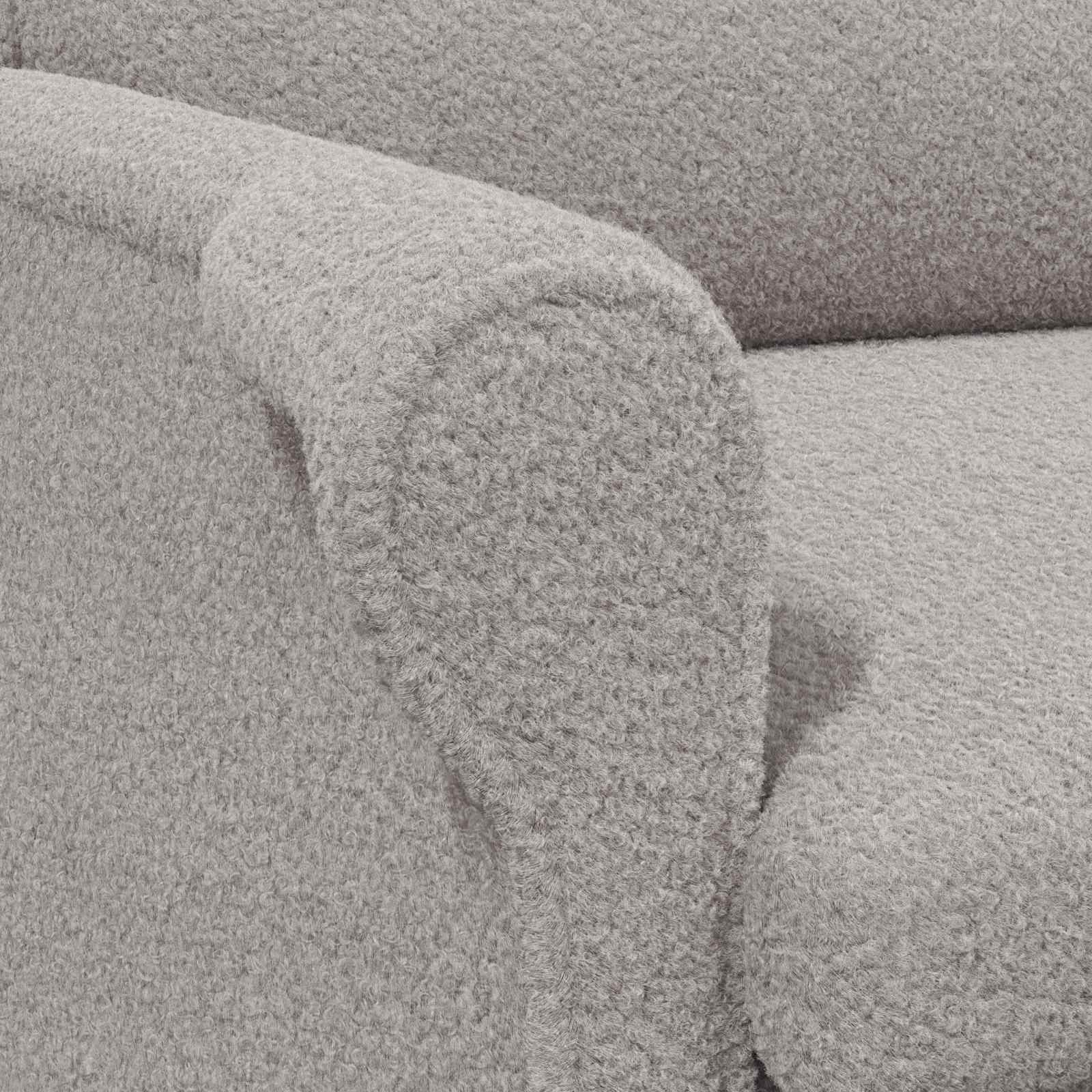 Sessel Hellgrau Weiches Sherpa-Gewebe