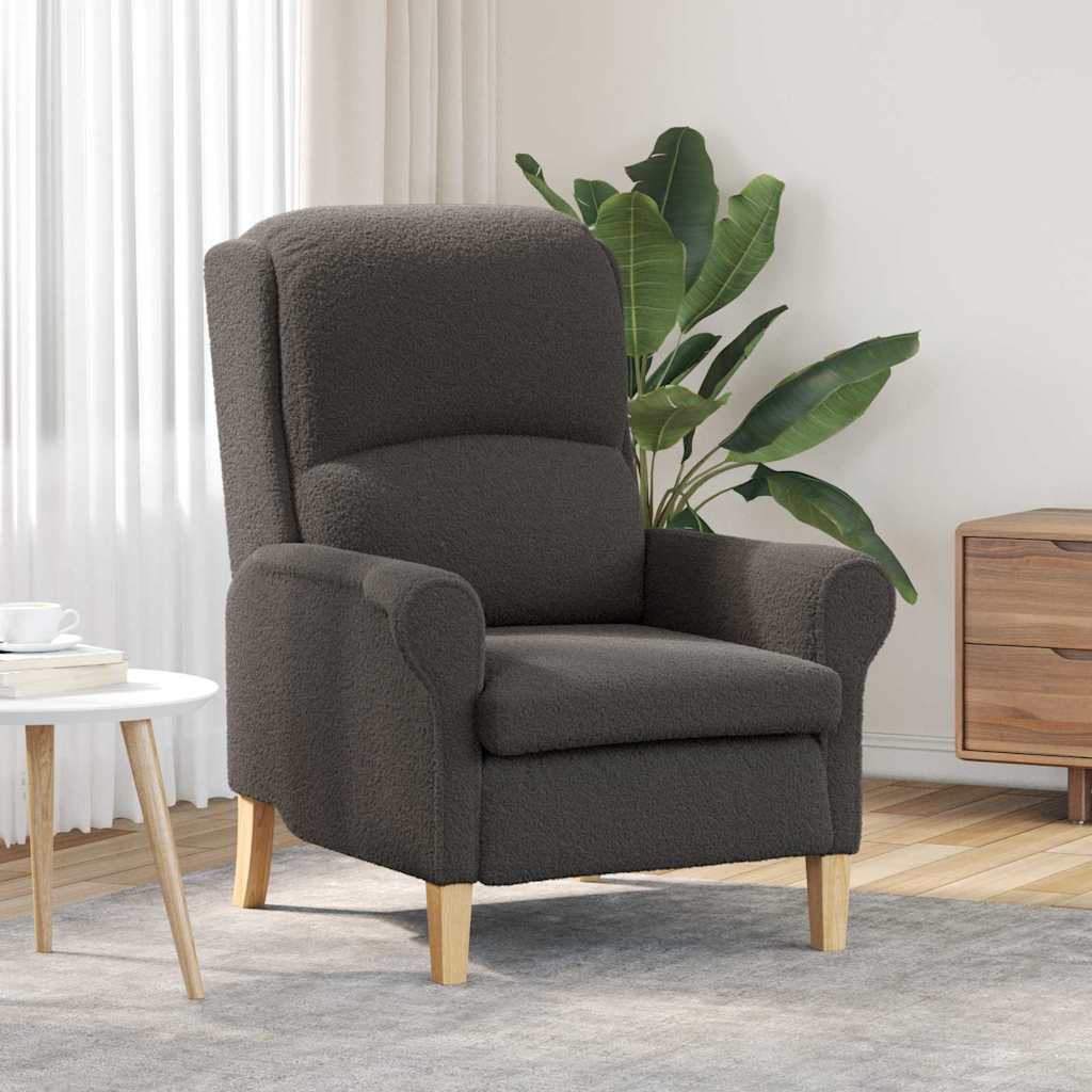 Sessel Dunkelgrau Weiches Sherpa-Gewebe