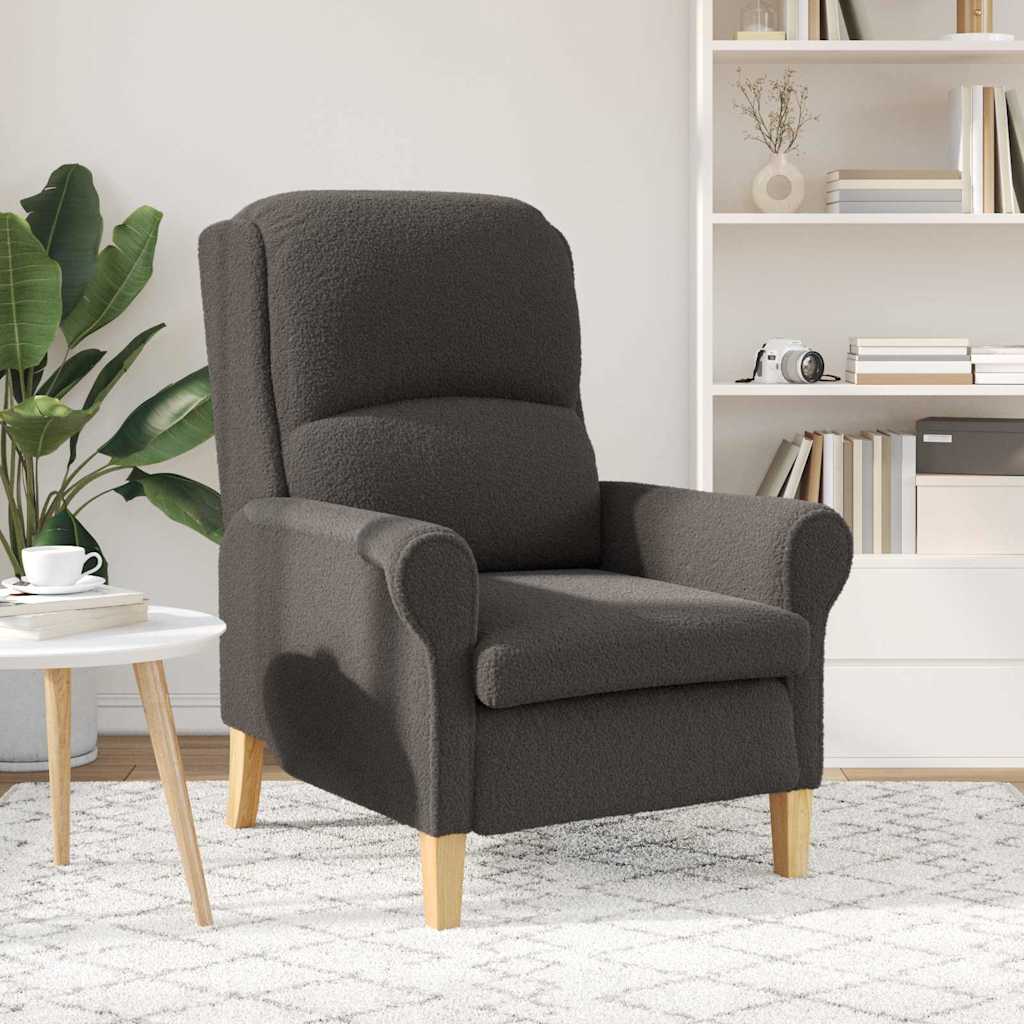 Sessel Dunkelgrau Weiches Sherpa-Gewebe